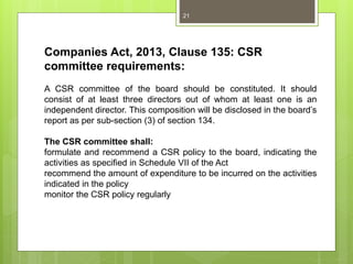 Csr Committee Composition Corporate social responsibility | PPTX