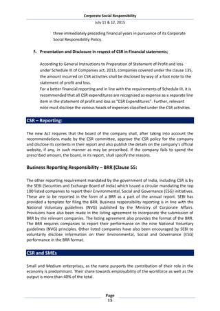 Corporate social responsibility | 2015 - Recent Trends | PDF