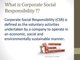 Corporate social responsibility (CSR) | PPTX