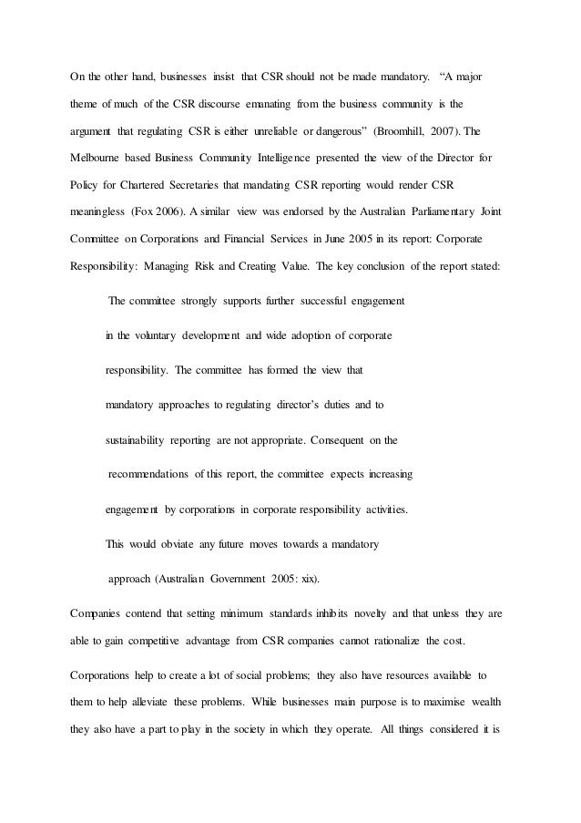 corporate social responsibility essay essay on social responsibility