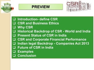 Corporate social responsibility in india | PPTX