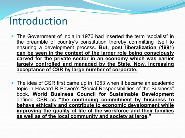 essay on corporate social responsibility in india