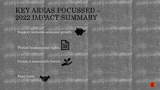  Support inclusive economic growth.
 Protect fundamental rights.
 Create a sustainable future.
 Earn trust.
 