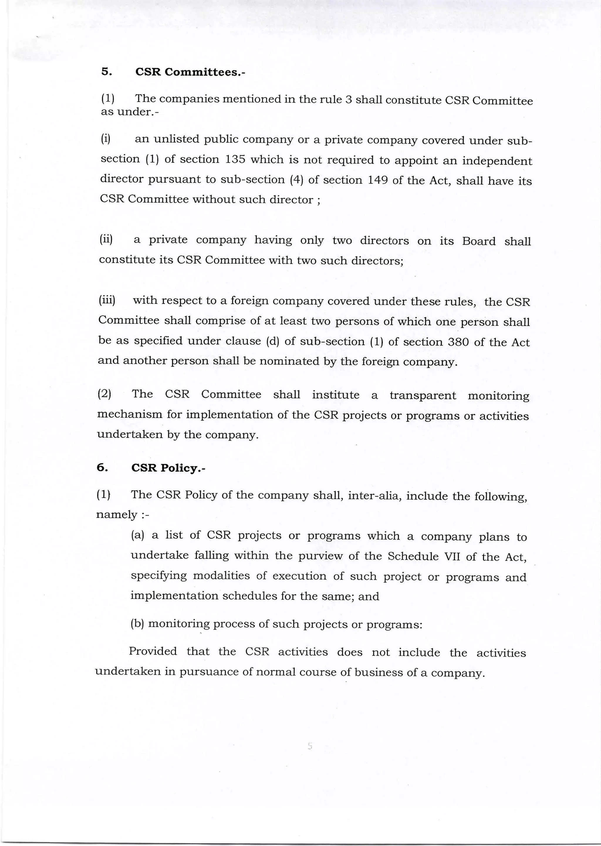 Corporate social responsibility policy rules 2014 mca | PDF