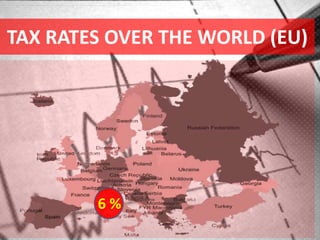 TAX RATES OVER THE WORLD (EU)
6 %
 