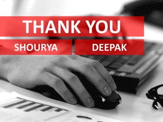 THANK YOU
SHOURYA DEEPAK
 