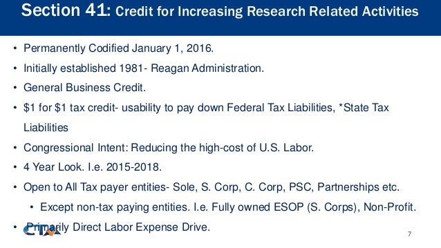 Permanent Research Credit Competitive Advantage