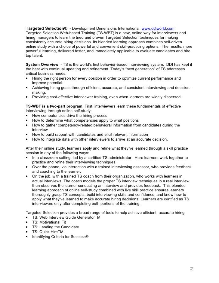 targeted interview