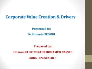 Corporate Value Creation & Drivers
 