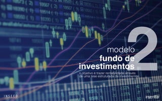 modelo
fundo de
investimentos2o objetivo é trazer rentabilidade através
de uma tese estruturada de investimentos
 