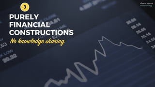 PURELY
FINANCIAL
CONSTRUCTIONS
3
No knowledge sharing
 