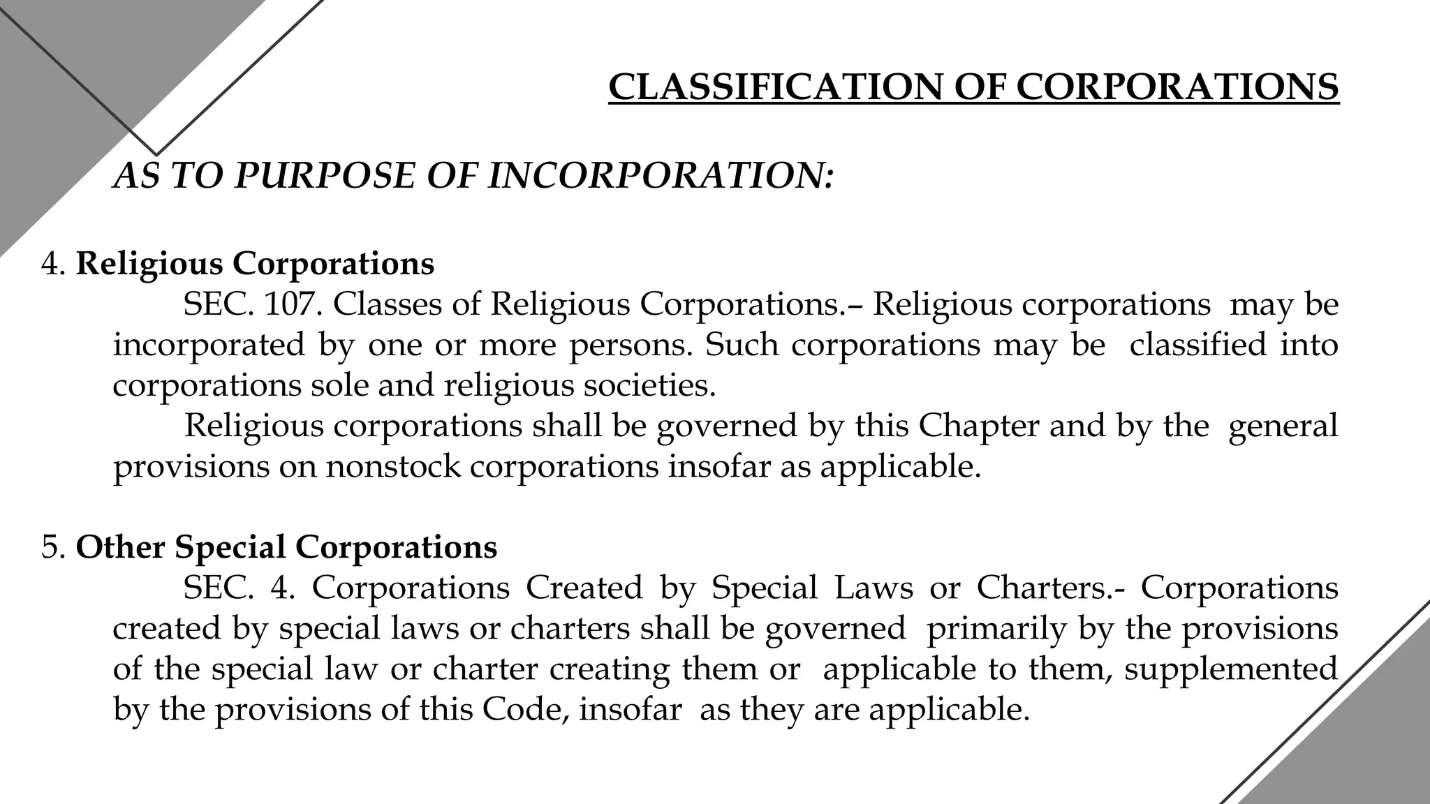 Glossary: The Revised Corporation Code – ELXJC