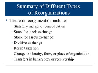 Corporation reorganization | PPT