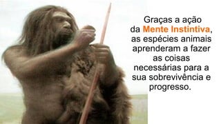 Graças a ação
da Mente Instintiva,
as espécies animais
aprenderam a fazer
     as coisas
 necessárias para a
sua sobrevivência e
    progresso.
 