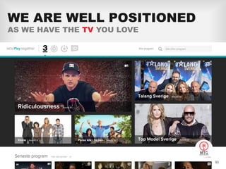 WE ARE WELL POSITIONED AS WE HAVE THE TV YOU LOVE 
11  