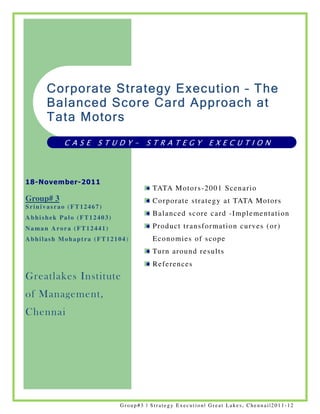 Balanced Score card-Corporate Strategy | PDF