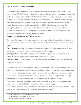 Balanced Score card-Corporate Strategy | PDF