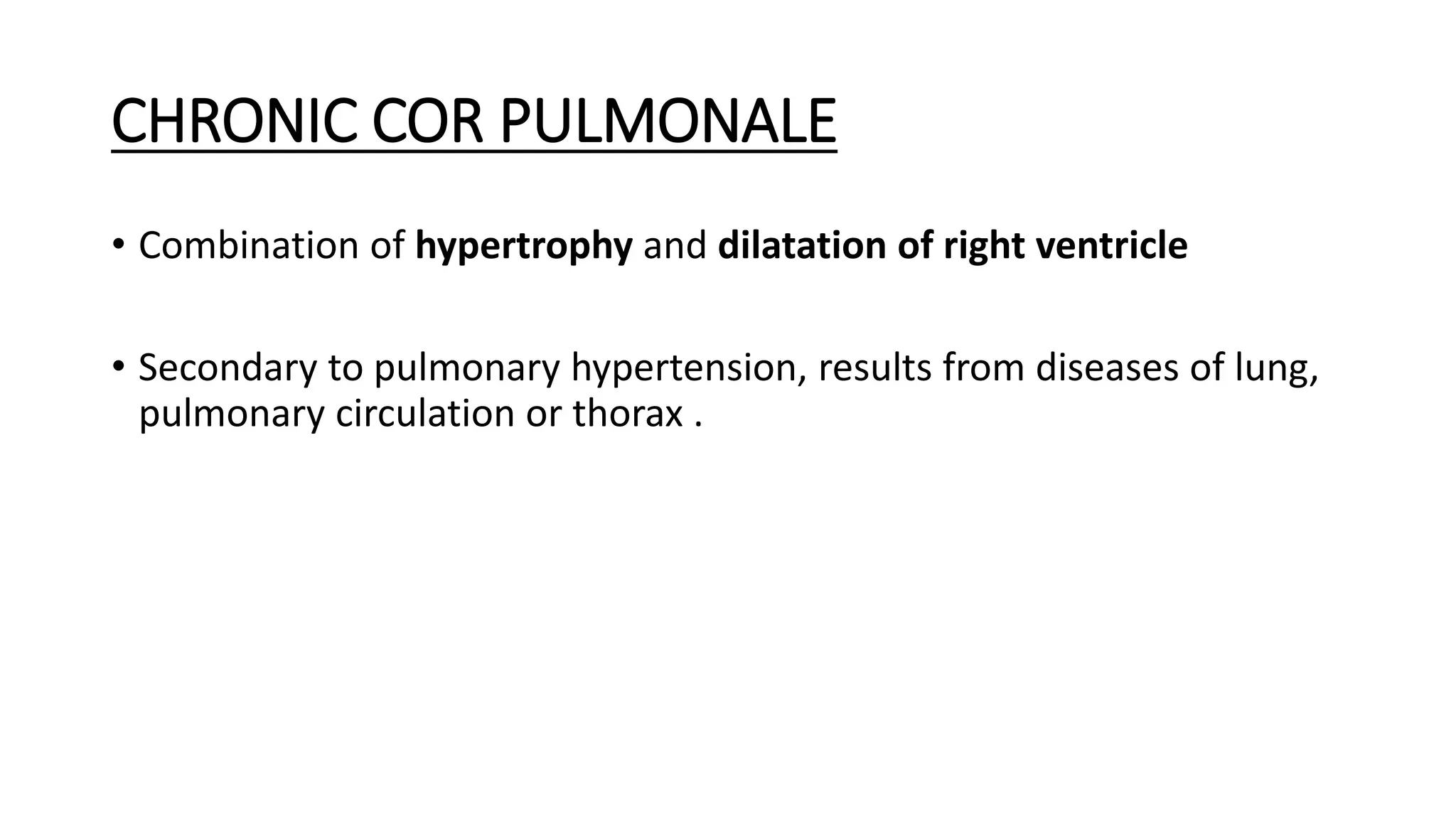 Cor Pulmonale Medicine PPT