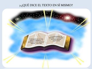 3-¿QUÉ DICE EL TEXTO EN SÍ MISMO?
 