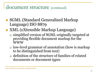 Corpus annotation for corpus linguistics (nov2009) | PPTX