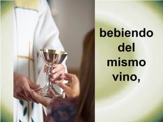 bebiendo
del
mismo
vino,
 