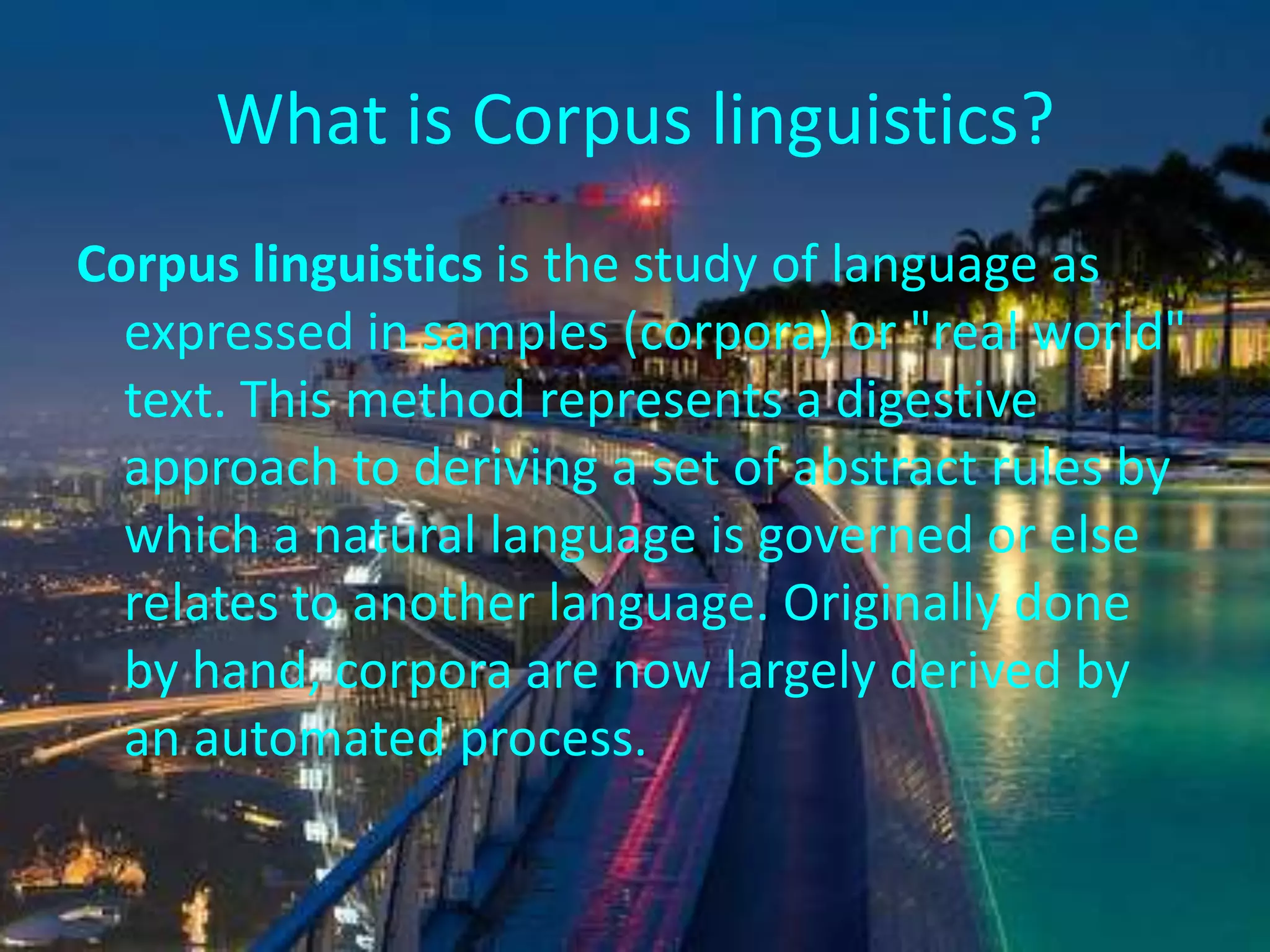 Corpus linguistics | PPTX