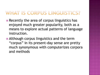 Corpus linguistics PPT