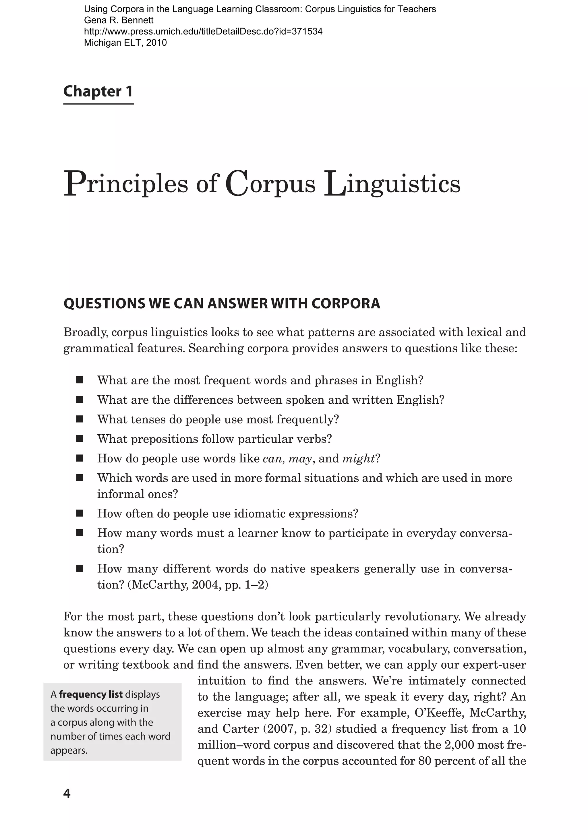 Corpus Linguistics | PDF