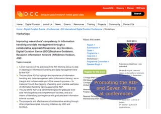 Promoting the RDF
 and Seven Pillars
  at conferences
 