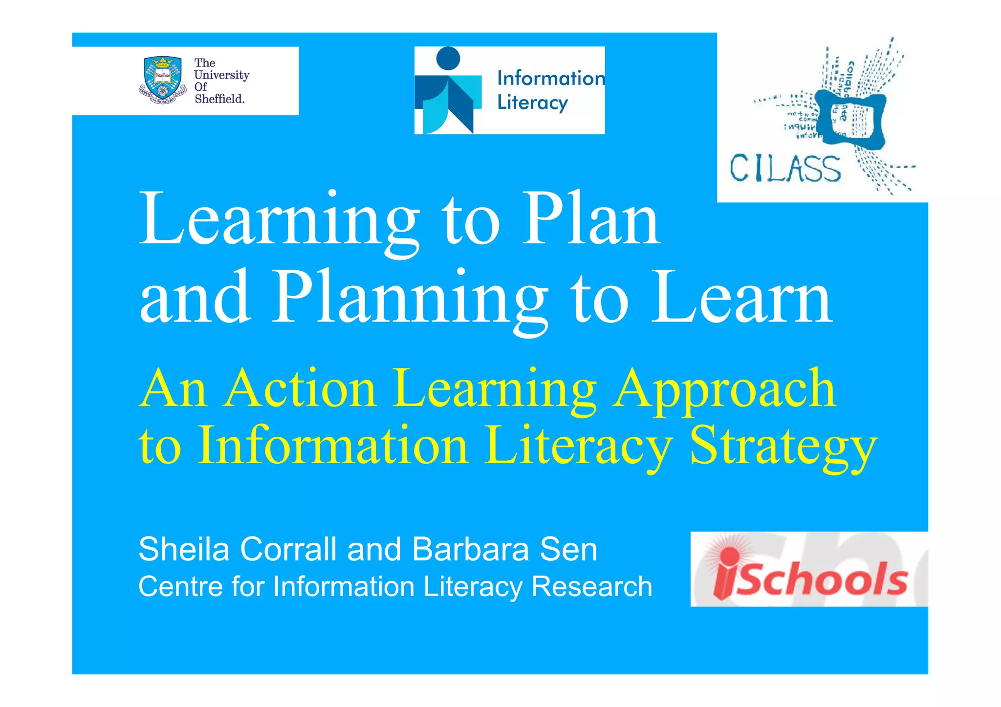 Learning to plan and planning to learn: an action learning approach to ...