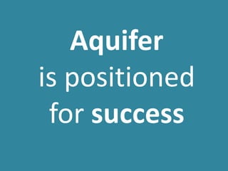 Aquifer
is positioned
for success
 