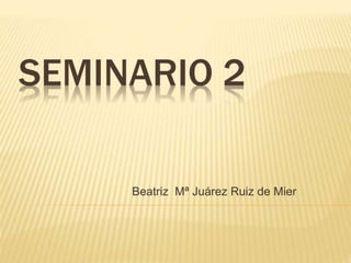 SEMINARIO 2
Beatriz Mª Juárez Ruiz de Mier
 