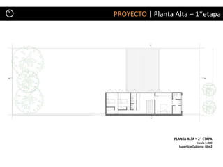 PROYECTO | Planta Alta – 1*etapa




                  PLANTA ALTA – 2* ETAPA
                                  Escala 1:200
                    Superficie Cubierta: 80m2
 