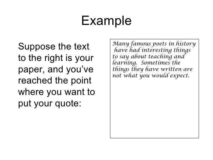 How to place a quote in an essay