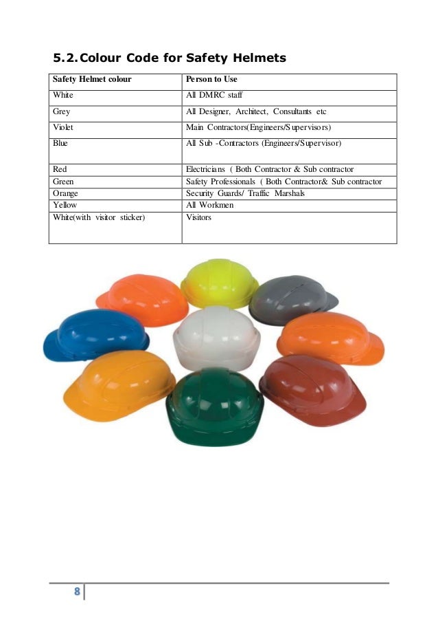 Safety Helmet Colour Code Osha Colors Code For Safety Helmet