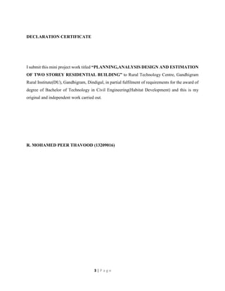 Planning Analysis Designing and Estimation of Residential Building | PDF