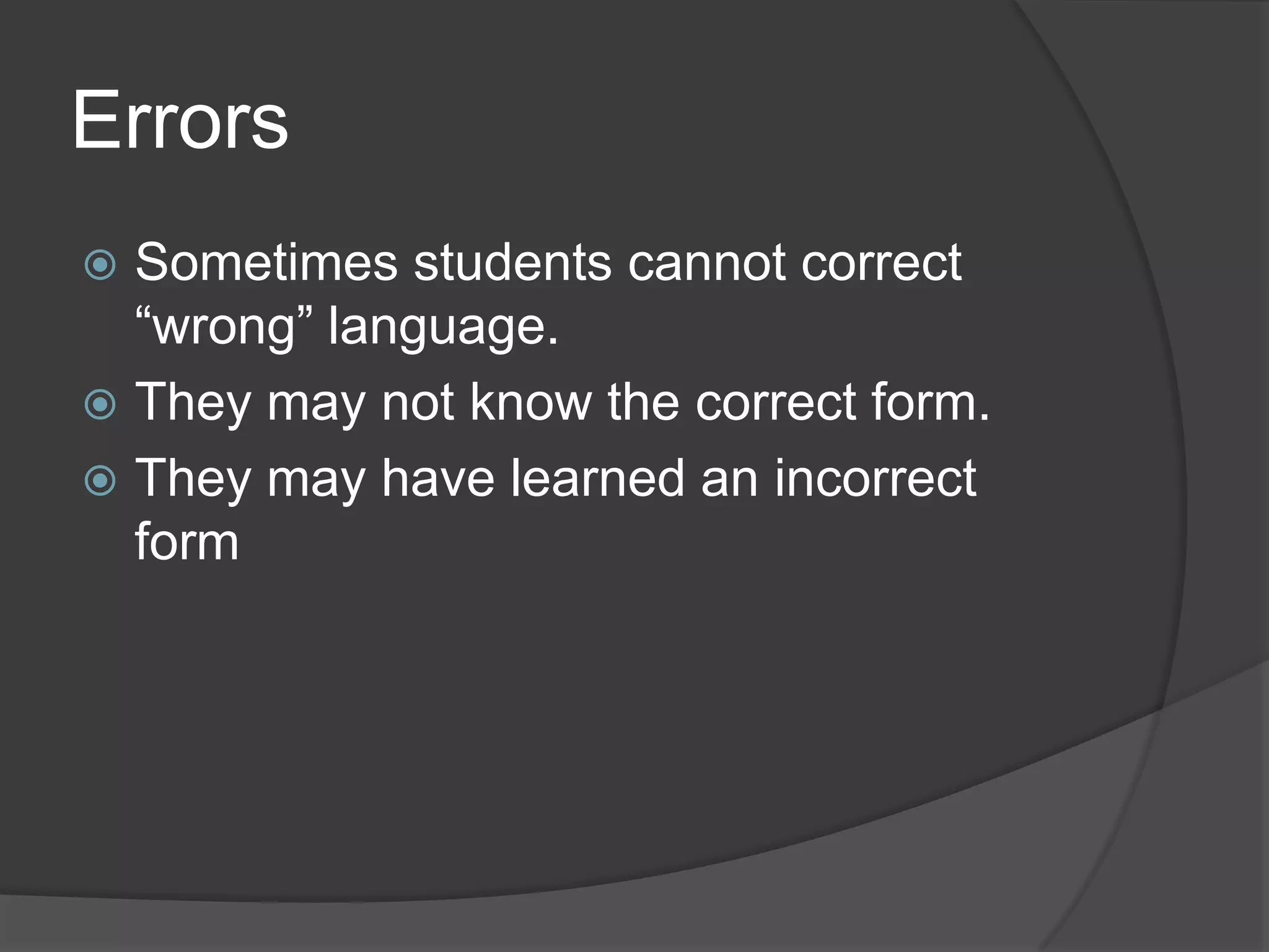 Correcting errors in elt | PPT