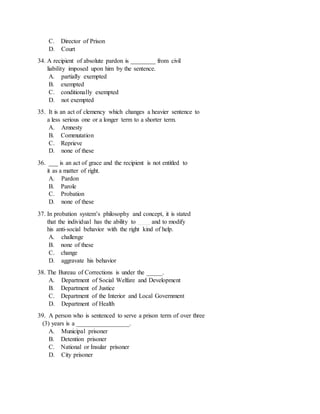 Correctional administration questionaire | DOCX