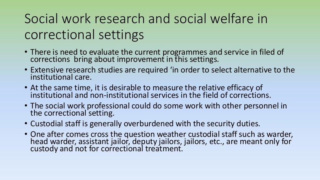 what is correctional setting in social work