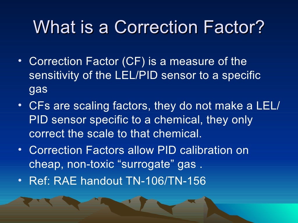 Correction factors basics