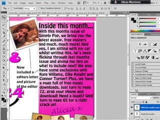 Now
included a
editors letter
and picture
of the editor

 