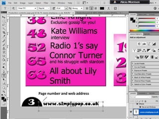 Page number and web address

 