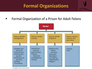Formal Organizations
 Formal Organization of a Prison for Adult Felons
© Cengage Learning. All rights reserved.
 