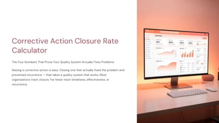 Corrective Action Closure Rate Calculator | PDF