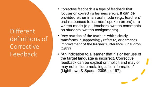 Corrective feedback in teaching pronunciation | PPTX