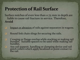 Stacking Jersey Rails Correct method of handling and stacking of rails | PPTX