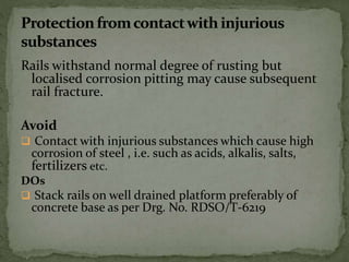 Correct method of handling and stacking of rails | PPTX