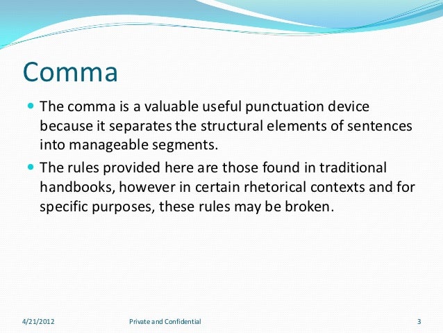proper use of commas