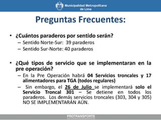 Corredor Azul - Lima Metropolitana