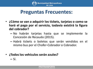 Corredor Azul - Lima Metropolitana